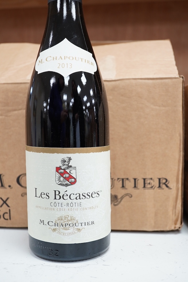 Eighteen bottles of Les Becasses, M Chapoutier 2013, in original boxes. Condition - good, storage history unknown